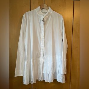Matthildur button down white shirt with ruffles